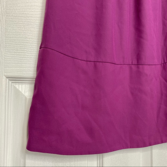 3/$30 H&M Bright Purple Pleated Neckline Short Sleeve Shift Mini Dress Size 2 - Picture 4 of 5